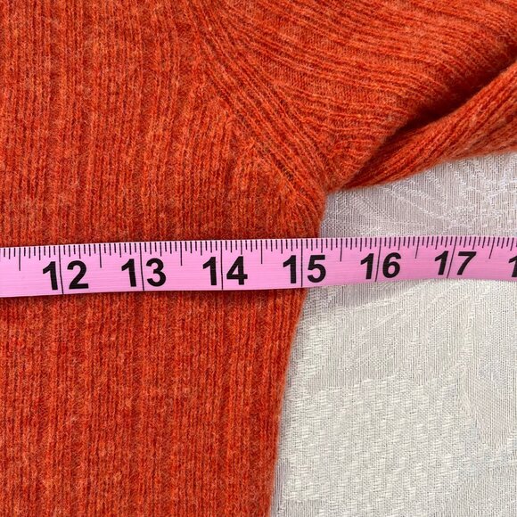 American Eagle Wool Blend Orange Sweater Cardigan Slightly Cropped - Picture 13 of 13